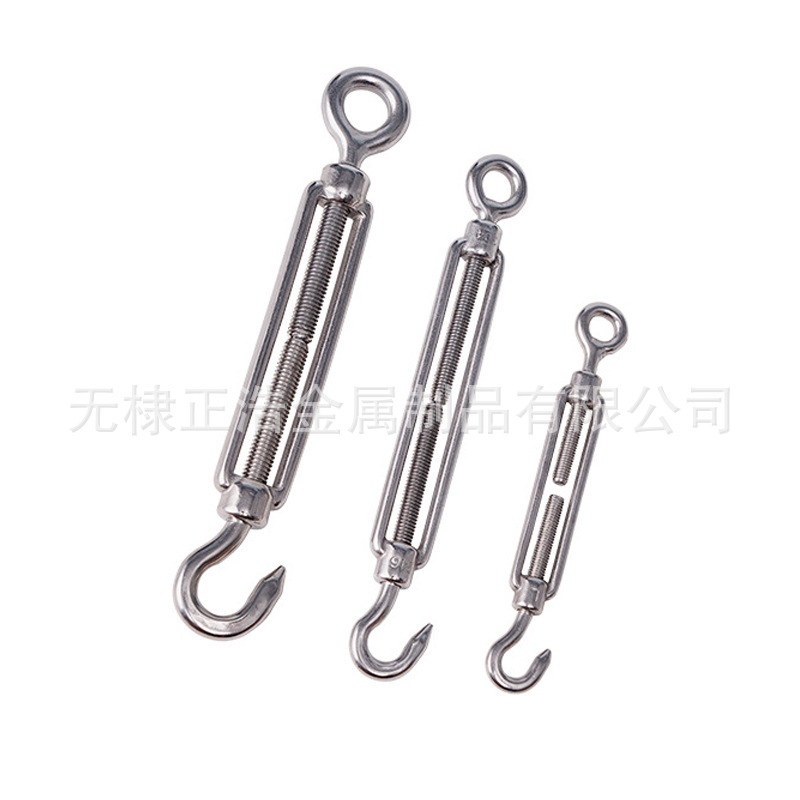 316/304不锈钢欧式钩圈开体花兰索具收紧器花兰螺丝钢丝绳紧线器