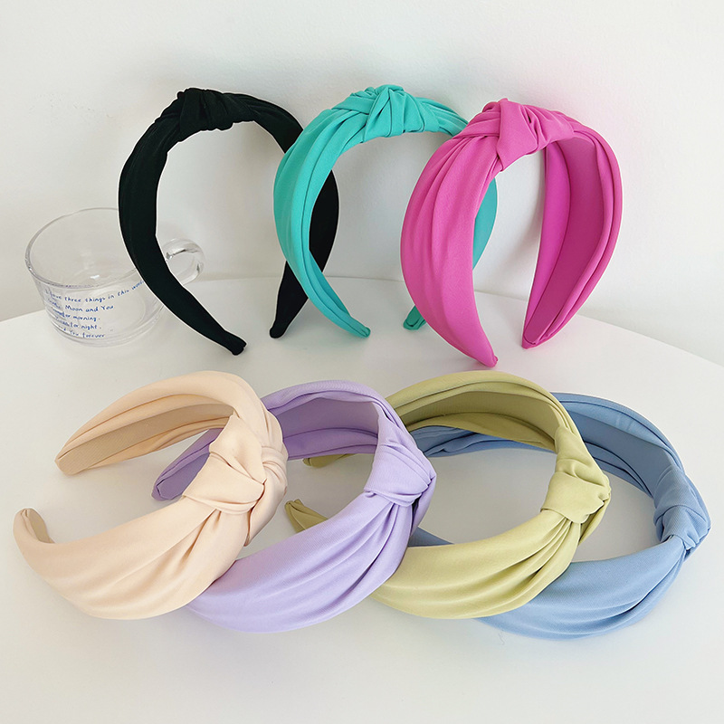 Women's Simple Style Solid Color Cloth Braid Hair Band display picture 1