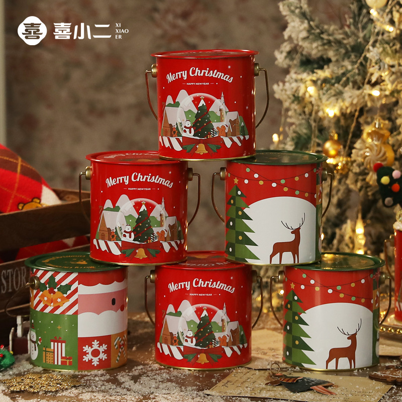 クリエイティブな新しいクリスマスリンゴ箱平安夜平安果包装箱ブリキ箱クリスマス装飾プレゼント包装|undefined