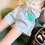 Girls' shorts Summer 2024 Summer new girls' shorts medium and big children's fashionable all-match hot pants children's outer pants