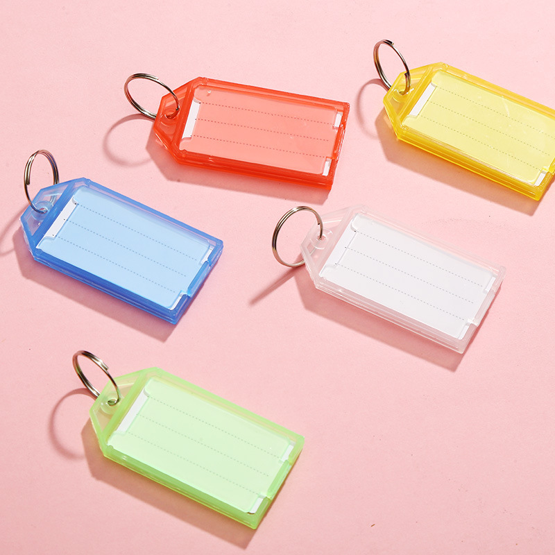 PP plastic transparent flip key tag classification label handwritten mark key chain luggage tag hotel room tag