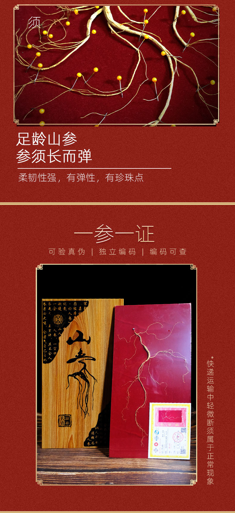 Changbai Mountain Forest Ginseng Gift Box Dried Mountain Ginseng Roots for Holiday and Business Gifting in use