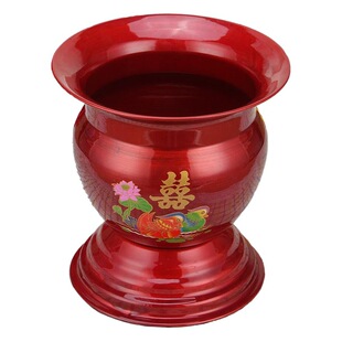Festive Spittoon Burgundy Spray Decal Tall Wedding Old-Fashioned Home Use