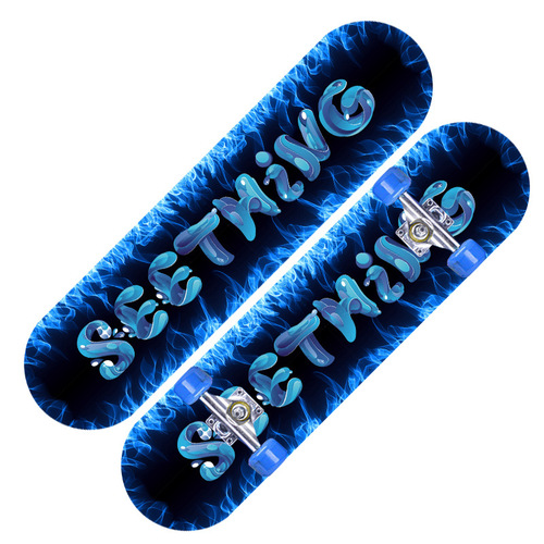 Children's Maple Wood Teenager Four-Wheeled Skateboard for Both Boys and Girls, Double-Sided Cartoon Double Kickboard 2808 Flat Skateboard