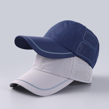 跨境速干帽子夏季薄款透气蜂网棒球帽大头围户外休闲遮阳鸭舌帽潮