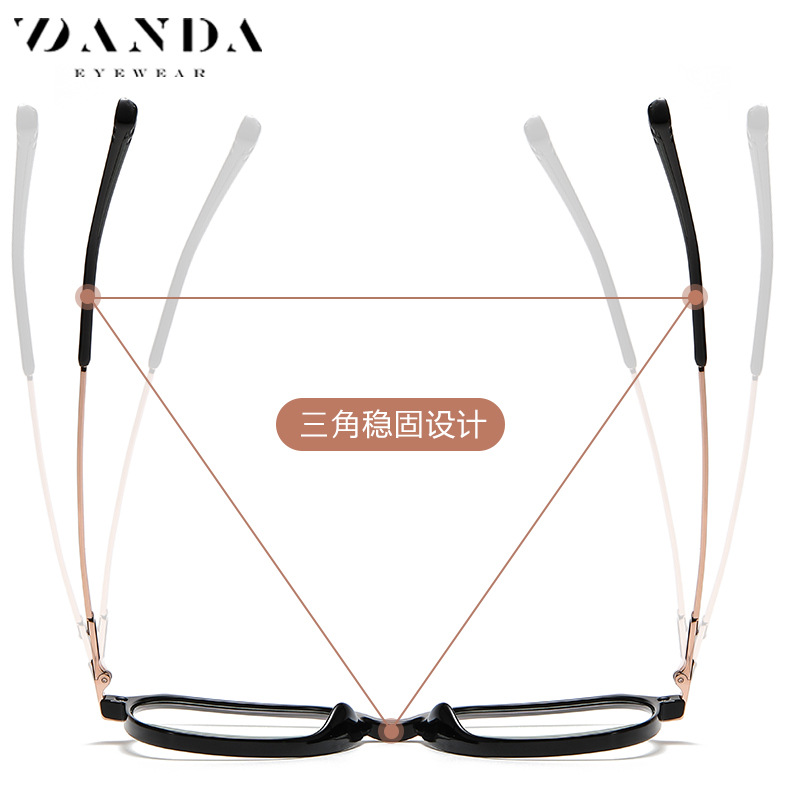 2022 Nueva miopía gafas marco femenino TJ805 moda multi-frame gafas lisas ultra-ligero TR90 anti-azul gafas de luz