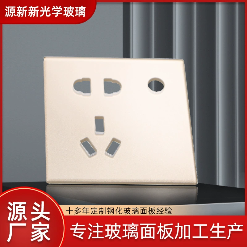 Панель розетки переключателя Одна открытая стеклянная панель с пятью отверстиями Домашняя настенная розетка переключателя Стеклянная панель