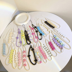 Korean love irregular bead chain universal mobile phone case camera CCD keychain lanyard pendant women's ins