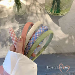 Dream-Seeking Girl Grid Solid Color Fine Hair Clip Women's Style Fashion Accessory 2023 New Trend Face-Washing Headband Hair Accessory