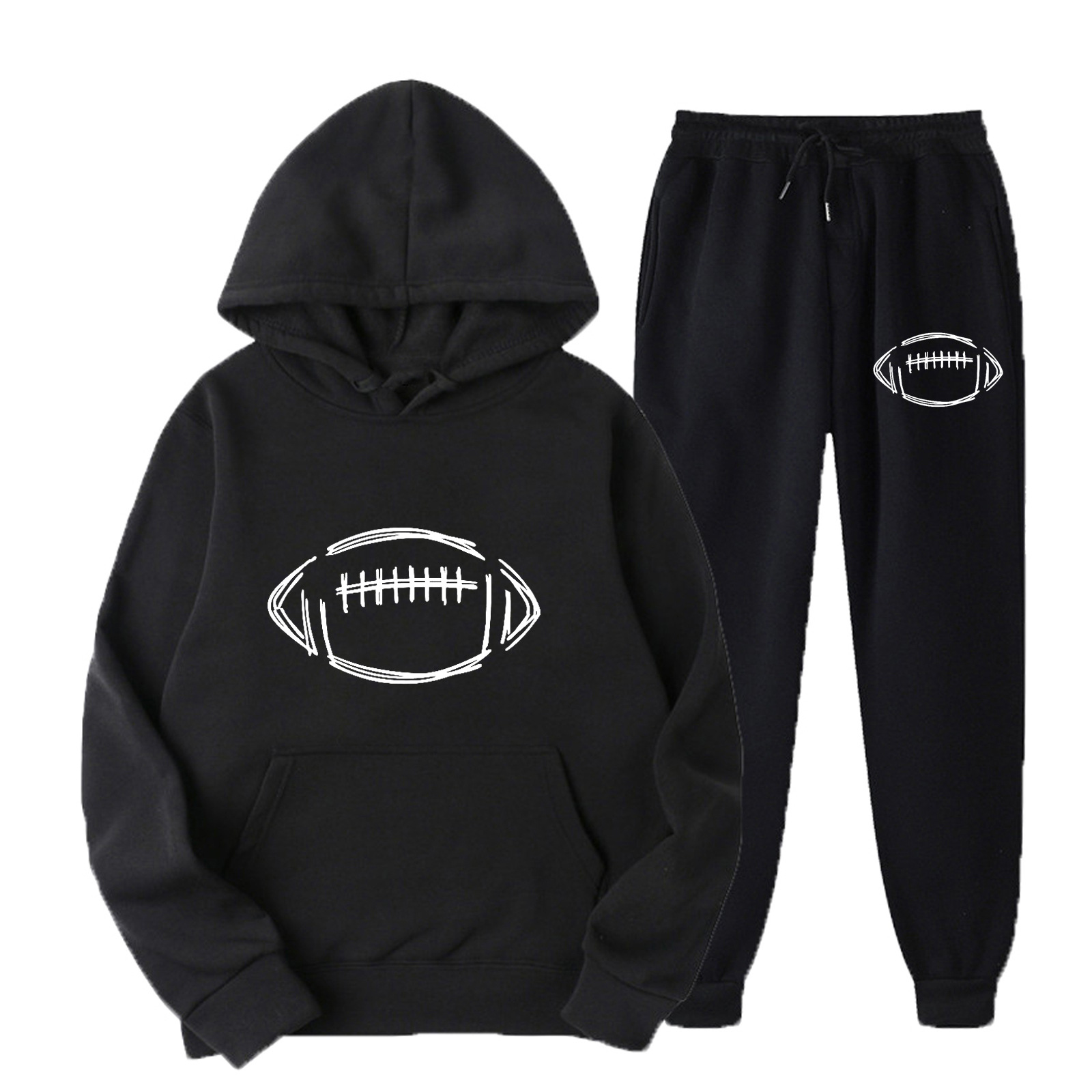 Modetröja Sportkläder Vinter Ny Luvtröja för män Träningsbyxor Hooded Casual Set_voghion.com