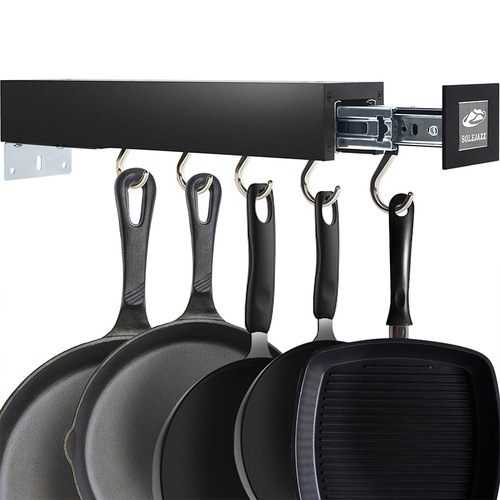 Multifunctional kitchen pull-out hook storage rack cabinet silent wear-resistant aluminum alloy storage pot rack anti-mold and anti-rust rack