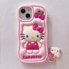 Hello kitty, apple, face blush, iphone14 pro, three dimensional cartoon silica gel phone case, 14promax