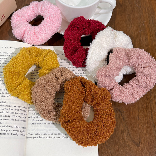 Korean version of autumn and winter imitation Teddy plush large intestine hair ring lamb hair head rope hair rope wholesale rubber band headwear hair accessories