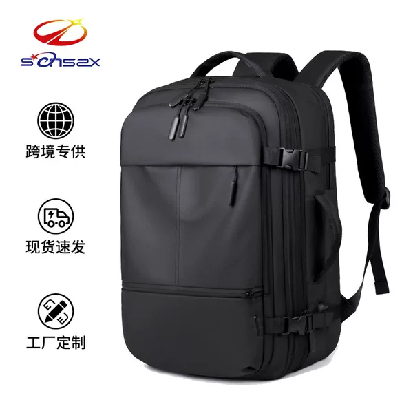 Solid Color High-End Backpack for Going Out, Multi-Functional Expandable Backpack for Men, Large-Capacity Business Work Clothing Computer Backpack