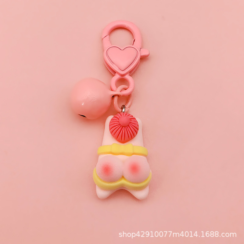 Cute ASS Girl amor llavero mochila de dibujos animados colgante creativo melocotón hip pareja regalo Accesorios al por mayor