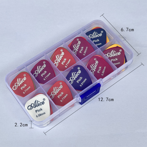 Alice Guitar Picks Wholesale ABS Resin Matte/Glossy Shrapnel Box 20-300 Pieces Mixed