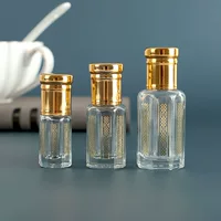 3/6/12ml Эфирное масло разливочная бутылка восьмиугольная бутылка горячего тиснения стеклянная бутылка духи небольшой образец пустая бутылка оптом