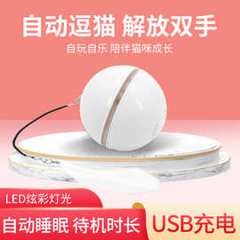 逗猫棒宠物生活用品猫咪智能玩具自嗨滚动球LED发光逗猫球叫叫球