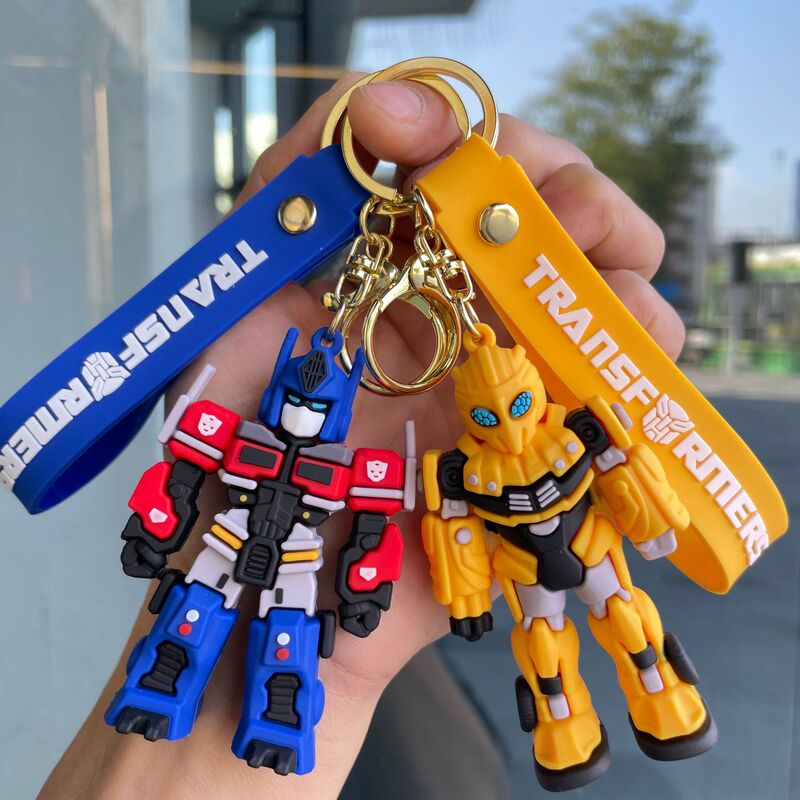 Transformers Keychain Optimus Prime Bumblebee Megatron Stereo Doll Car Key Chain Pendant Small Gift