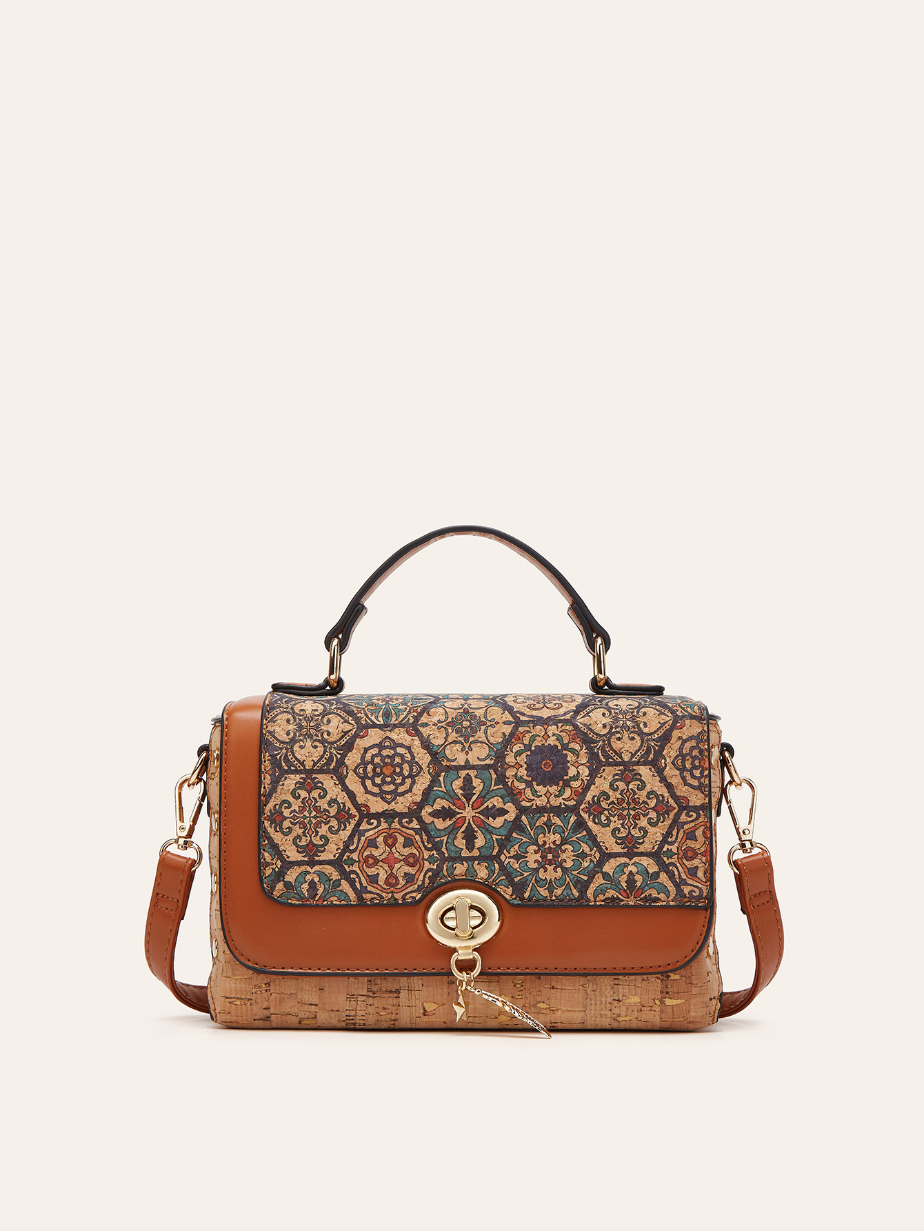 Vintage European And American Bark Pattern Handbag, Multi-element Ethnic Style Shoulder Bag, Cross-border Bestseller,_voghion.com