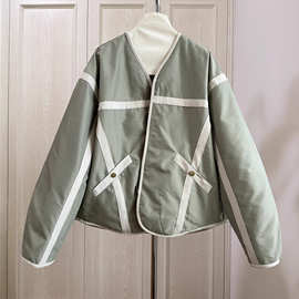 2025冬季新款时尚精致优雅气质随性简约柔软白鸭绒复古奶奶风外套