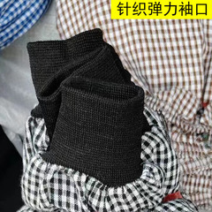 針織袖口棉布格子袖套加長寬鬆緊細格子粗格子袖頭棉布護袖廠家