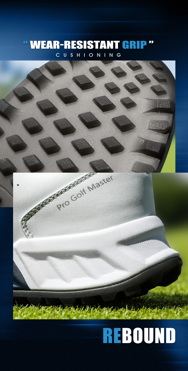 Giày Golf PGM Nam Đệm Phục Hồi Thoáng Khí Núm Dây — Màu trắng xanh [đệm đàn hồi/gai chống trượt được cấp bằng sáng chế/siêu thoáng khí] XZ428 chi tiết 14