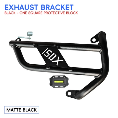 Motorcycle bumper: bars, front and rear exhaust - matte-blackenhanced-exhaust-bar-black-protective-block