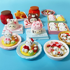 抖音立体树脂冰箱贴带磁铁甜品西米露装饰摆件猫咪蛋糕创意磁吸贴
