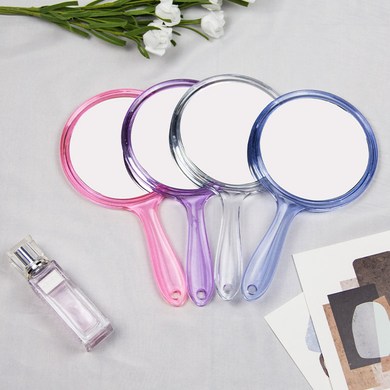 Cute round plastic double-sided mirror
