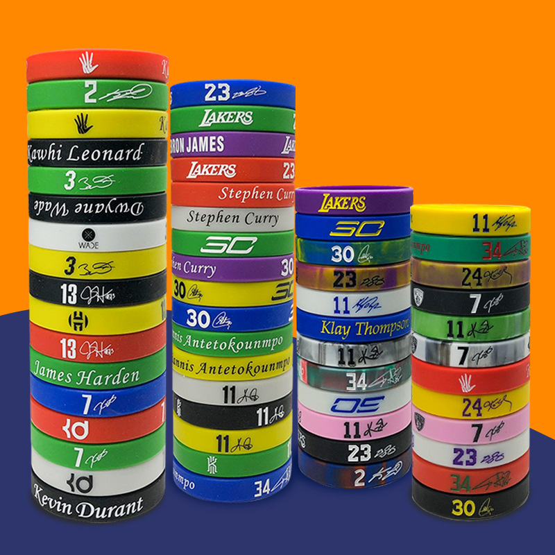 Basketball bracelet NBA star silicone bracelet Curry James Irving star sports glow-in-the-dark wrist band wholesale