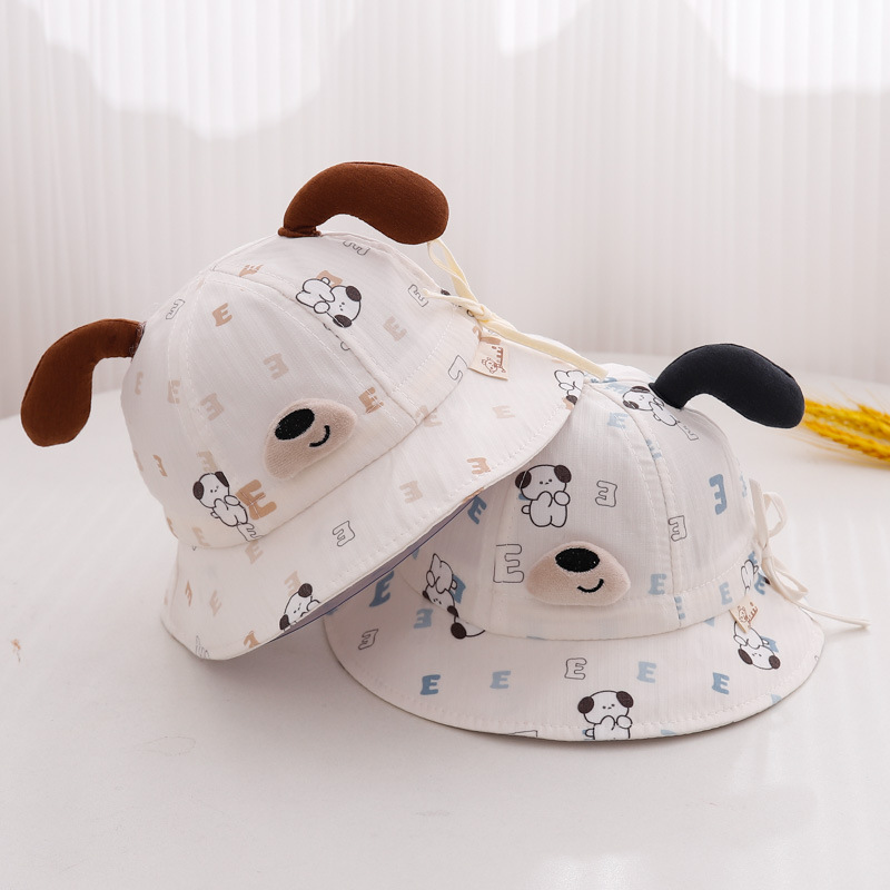 Sombrero de bebé primavera y otoño delgado ajustable sombrero de pescador bebé sombrero de sombrero de verano bonita caricatura
