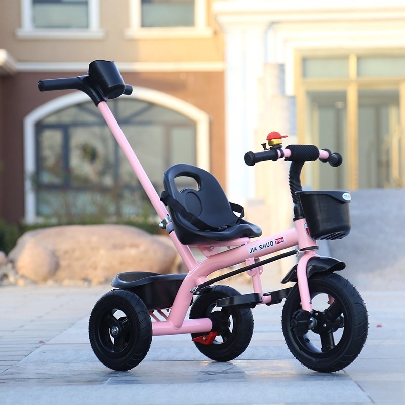 sanmyushi Infant stroller tricycle for 1-5 year old kids (Auto Parts and Accessories) - pink-push-handle-seatbelt-top-tier-titanium-wheel-2-in-1