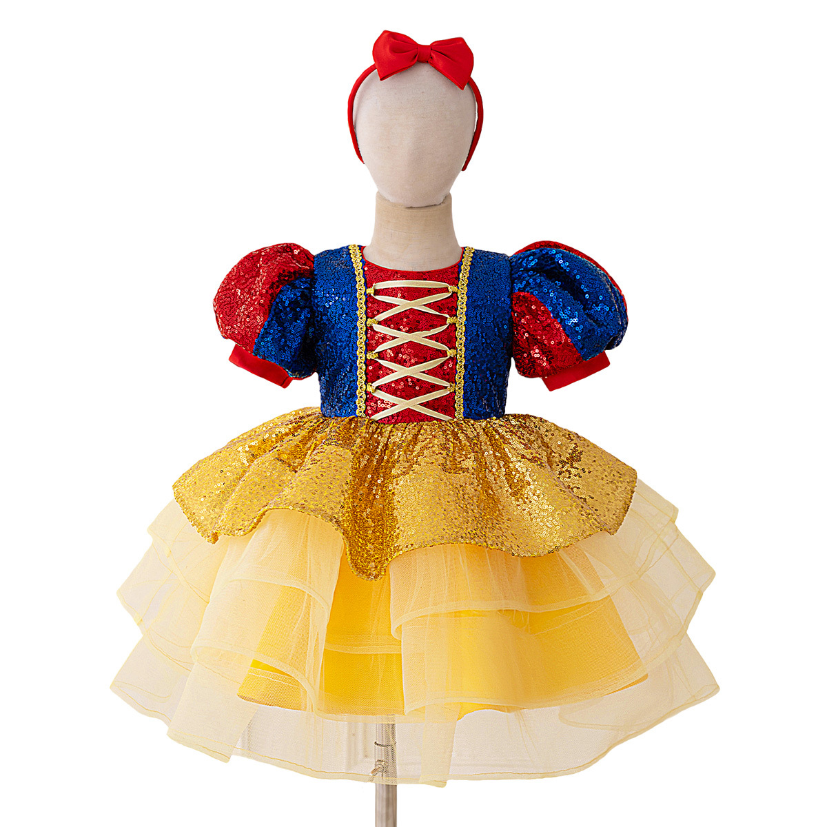 Amazon 2025 Halloween Cosplay White Snow Princess Dress Vestido para niños Vestido para niñas Vestido de fiesta Vestido de noche