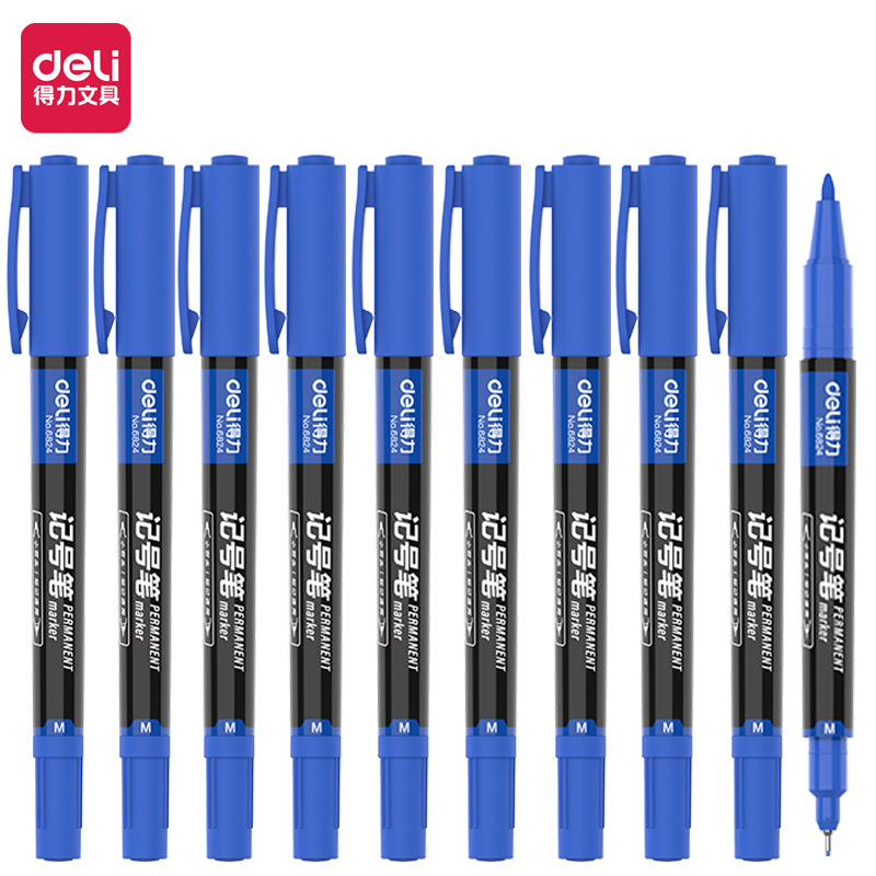 Deliky gancho de línea de lápiz de marcado de aceite de arte grueso de doble cabeza negro rápido secado impermeable 6824