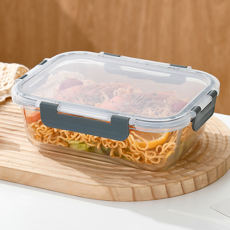 食品级耐高温玻璃饭盒厨房家用带盖学生儿童专用餐盒加厚大容量碗|undefined