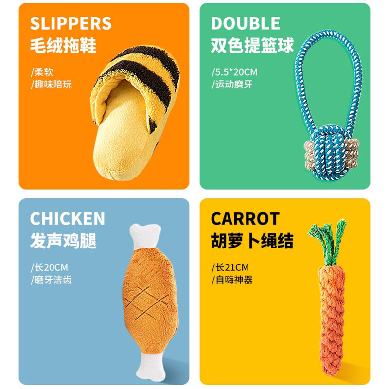 Cachorro perro juguete de sonido juguete mordedura-resistente molar cachorro aliviar oso peluche mediano y pequeño perro mascotas suministros al por mayor