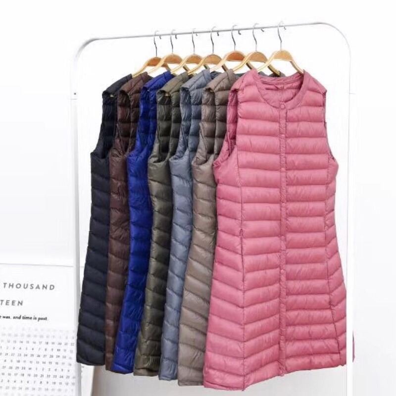 Down Vest for Women, Mid-Length, 2025 New Korean Style, Slimming, Loose, Lightweight, Hooded Vest Jacket