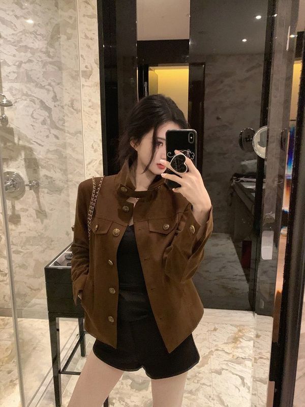 美式高街翻领短外套女2025秋季新款设计感小众常规百搭夹克上衣服|undefined