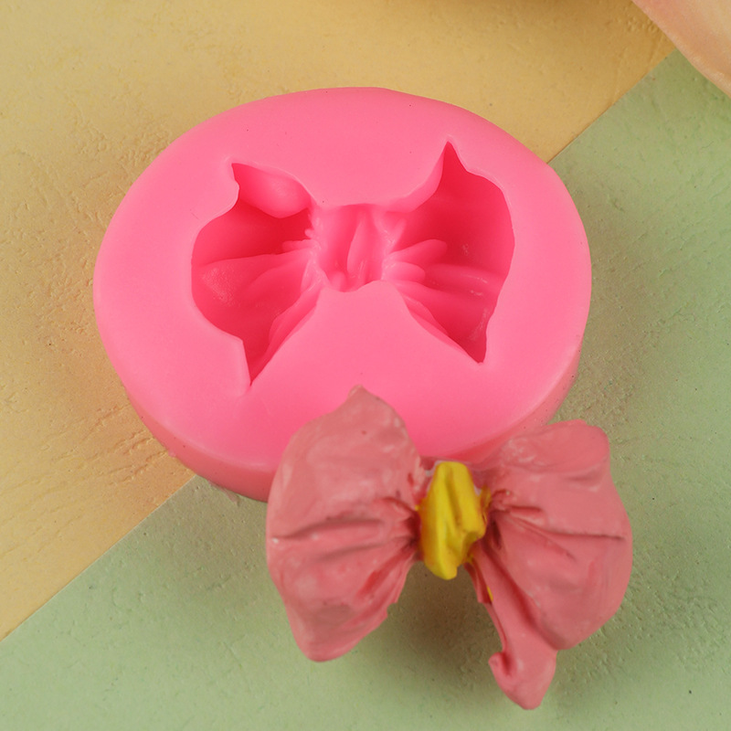 Tridimensional bowknot fondant molde de silicona molde de chocolate ritmo seco bricolaje molde para hornear accesorios de arcilla epoxi