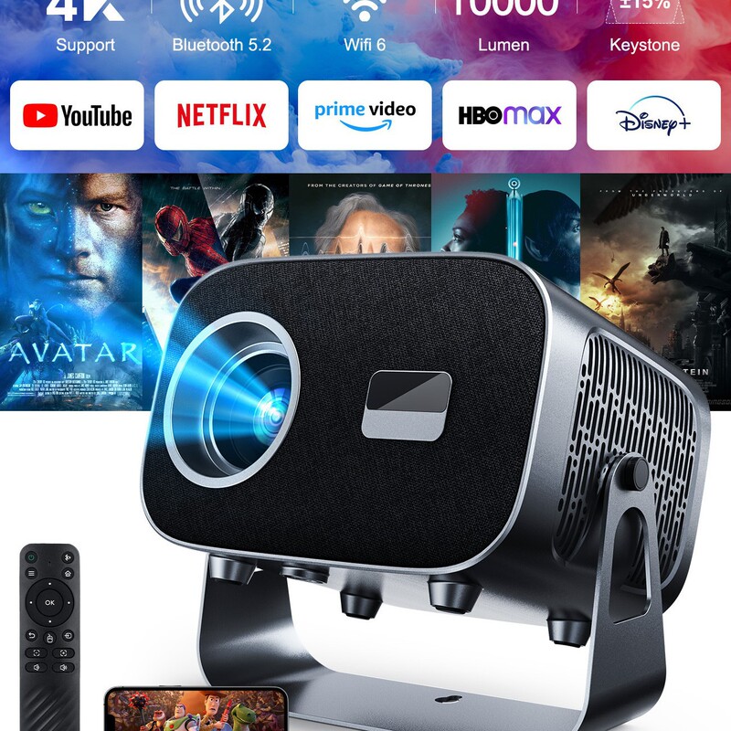 New Android A10 Projector Foreign Trade Portable Projector 4K Projector Smart Projector Projector