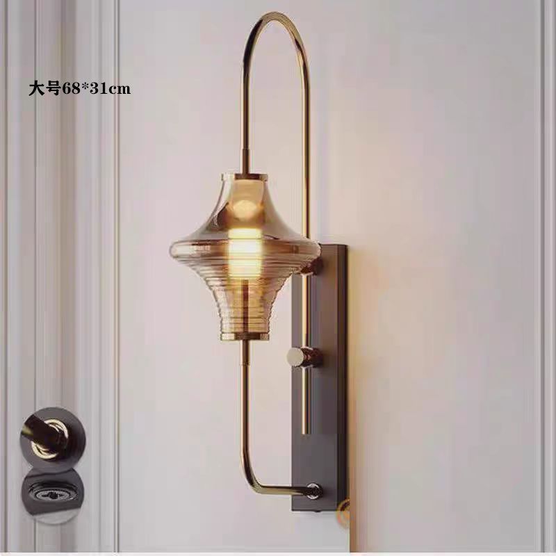 Nórdico moderno dormitorio lámpara de pared de fondo de alta gama minimalista sala de estar pared de fondo de hotel villa cabezal de cama pasillo lámpara de pared