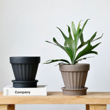 批发简约罗马柱ins水泥仿红陶花盆透气北欧客厅酒店民宿绿植套盆