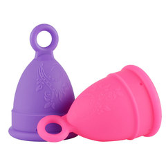 外貿跨境 月經杯 女性經期可游泳硅膠月亮杯代替衛生巾拉環月事杯