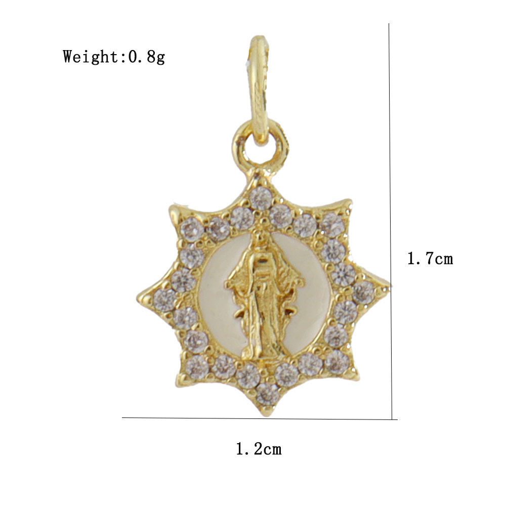 3g Weight Pendant Jewelry Making Type 14*26mm Jewelry Making Size Gold Plated Plating Material Zircon Inlay Material DIY Jewelry Accessories Classification 1 Piece Quantity Copper Material Human, Cross, Virgin Mary Pattern Inlay Design Vintage Style, Religion, Simple Style Style 1 Piece 14*26mm Copper Zircon Gold Plated Human Cross Virgin Mary Pendant 12