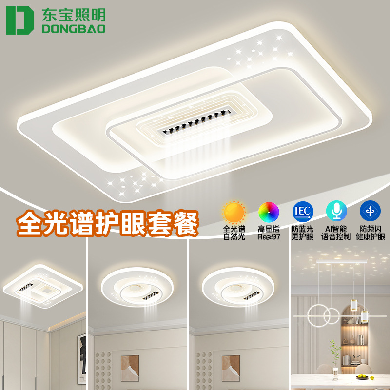 Factory Customized Full Spectrum Eye Protection Smart Ceiling Lamp Bedroom Living Room Simple Ceiling Lamp Package Zhongshan Lamps