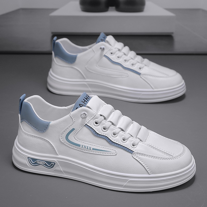 Zapatos de hombre 2025 nueva primavera casual universal zapatos de cuero de hombre un pedazo pequeño zapatos blancos zapatos deportivos de estudiantes de moda