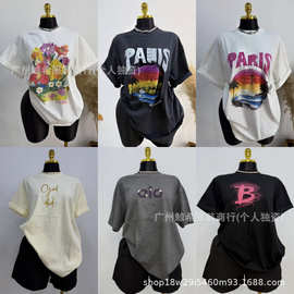 Women short-sleeve T-shirt女士短袖t恤上衣女现货批发Available
