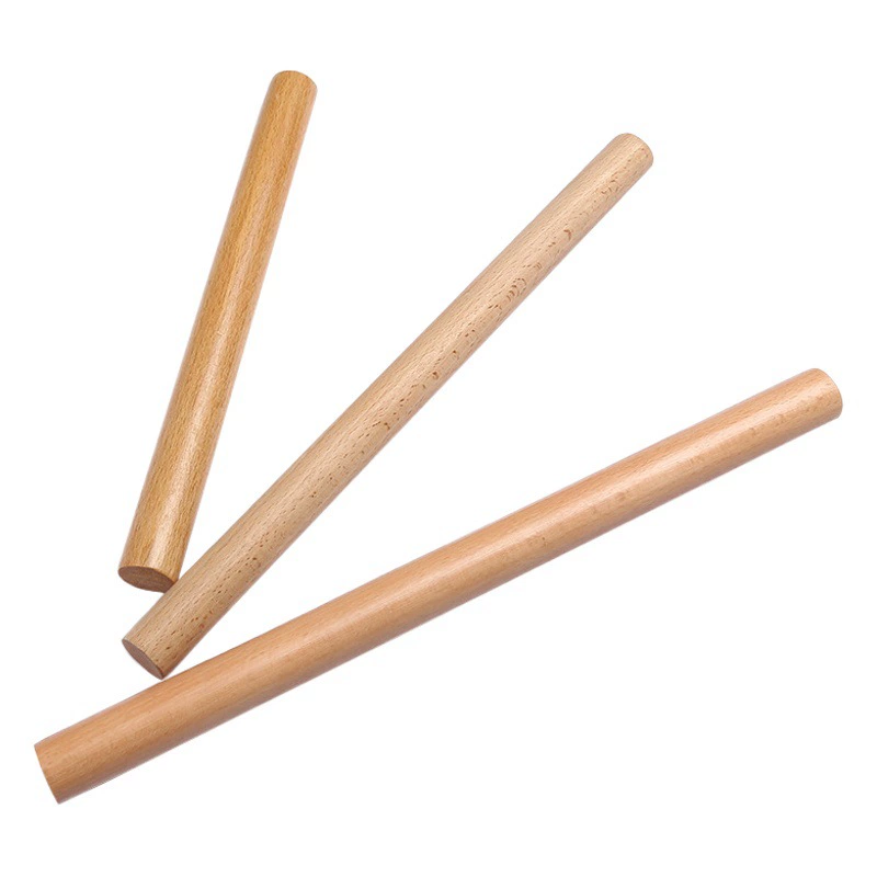 Оптовая продажа двуглавая круглая Скалка из цельного дерева из бука Инструменты для выпечки Большой маленький размер Скалка клецки кожа прижимной штифт
