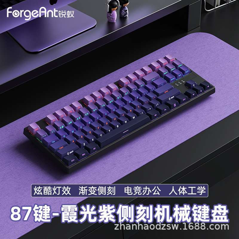 鋭蟻A87側刻機械キーボード全キー87キーホットプラグ電気ゲームオフィス混光コンピュータ周辺機器|undefined